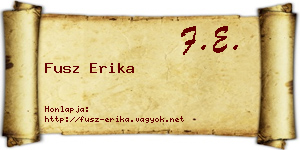 Fusz Erika névjegykártya